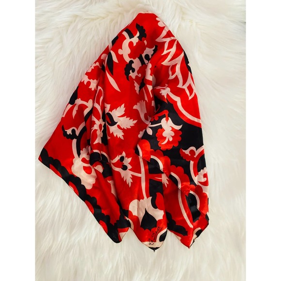 Vintage Accessories - Vintage 60s La Dear Made In Italy Red White & Blue Paisley Scarf